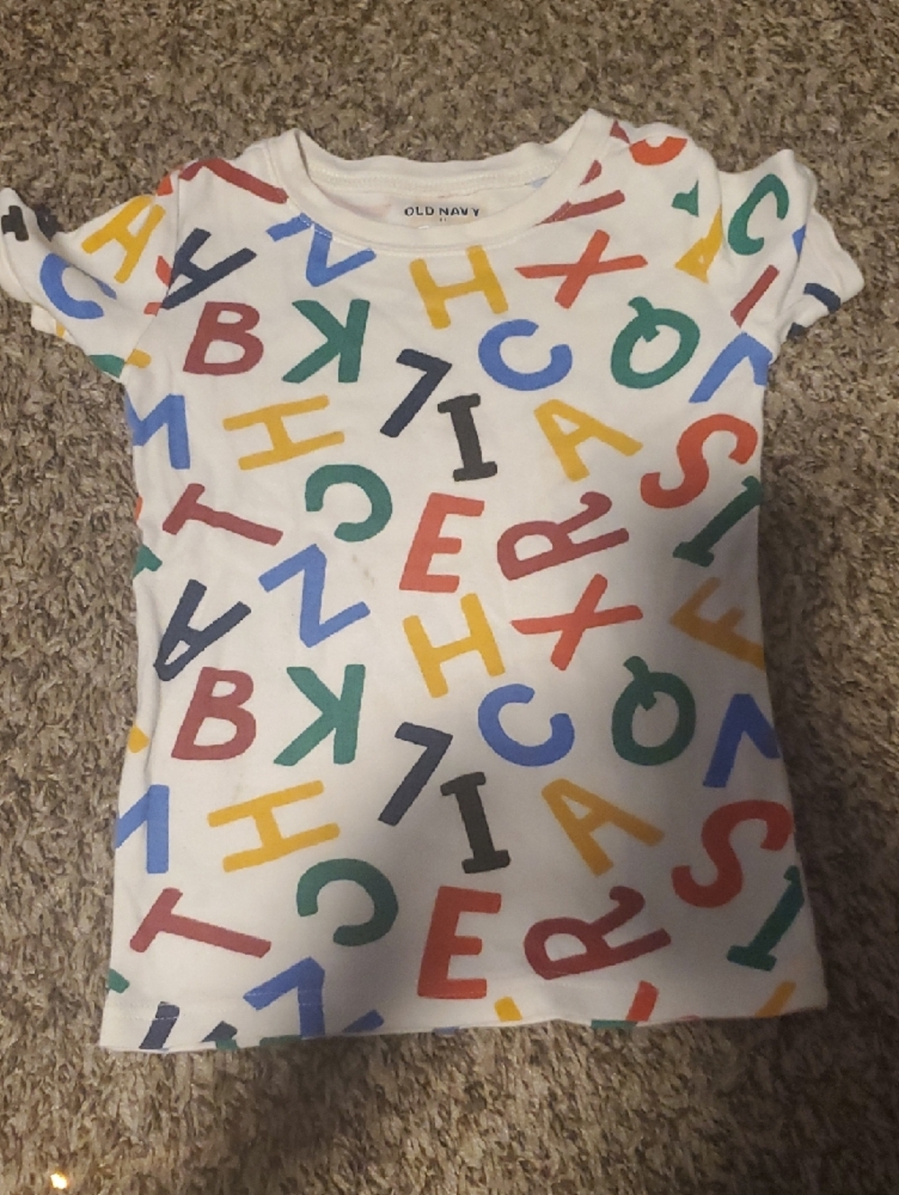 Old Navy Colorful Alphabet Kids Pajama Set - White Base - Picture 3 of 6